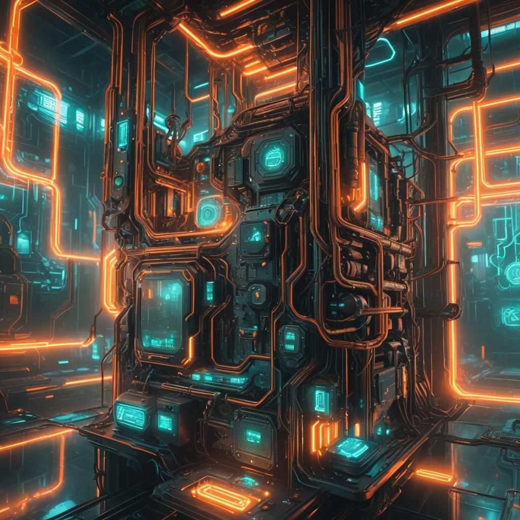 Cyberpunk Source Code in Neon Mist