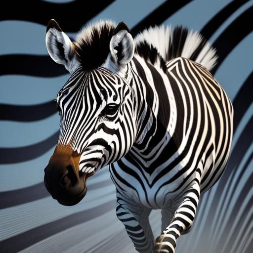 Surreal Zebra Run: A Vibrant Oil Painting