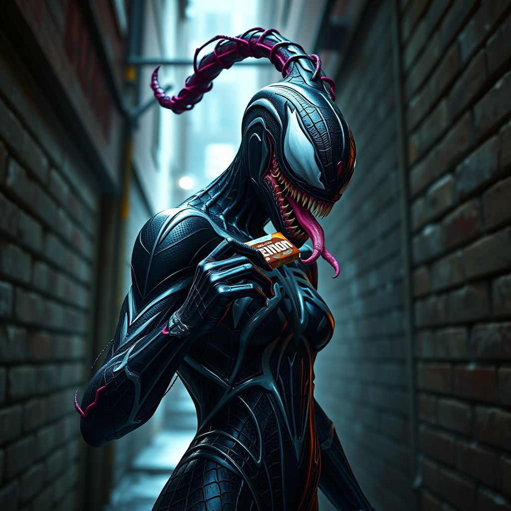 Spider Gwen Venom Symbiote in Alleyway