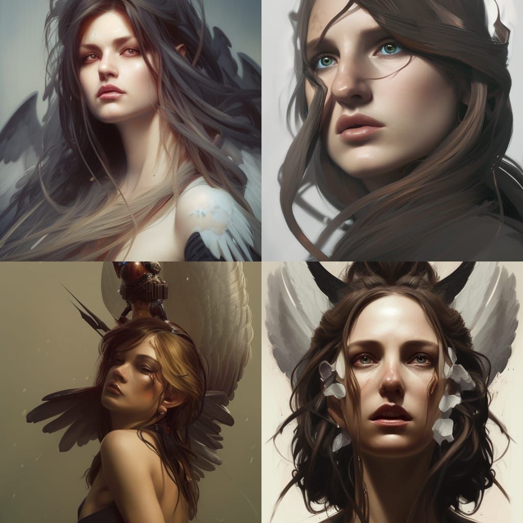 Angel of Death Portrait in Hyperdetailed Style