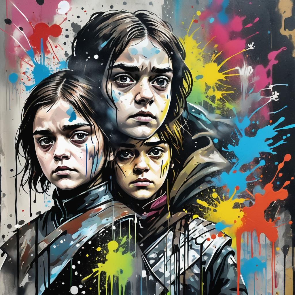 Arya and Shireen as Colorful Graffiti Art