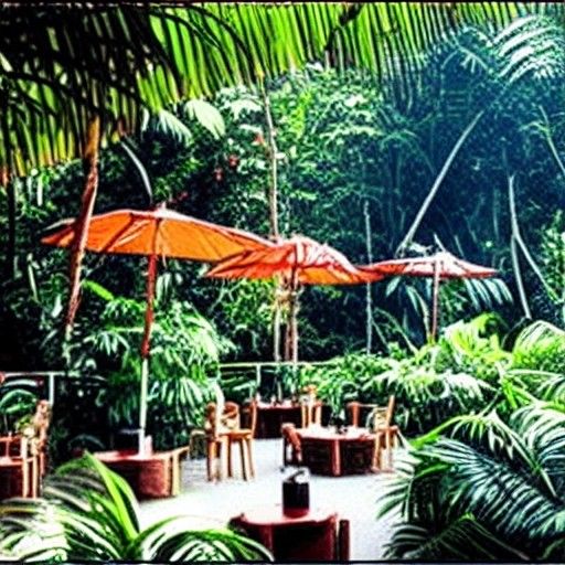 Lush Jungle Cafe Scene