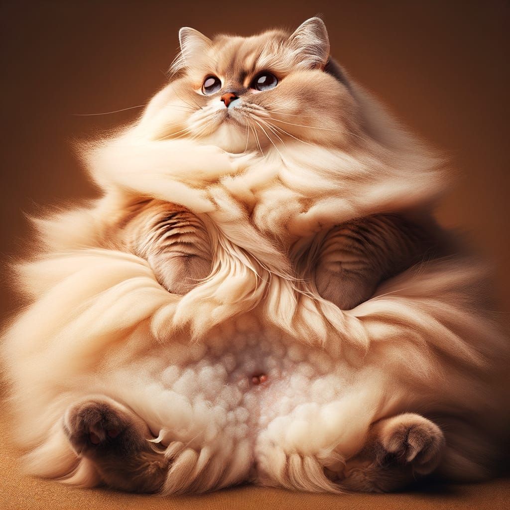 Champagne Cat with Gorgeous Tummy Floof
