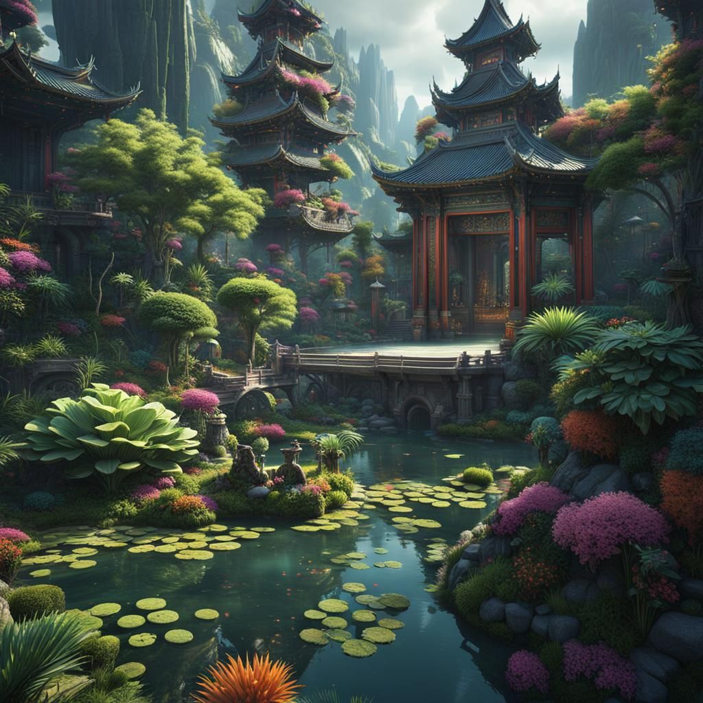 Oriental Future City: A Solarpunk Arcanepunk Utopia