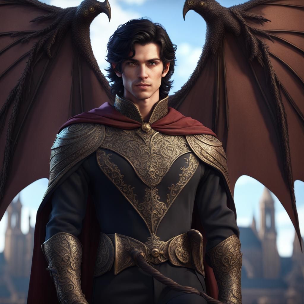Fantasy Prince with Bat Wings: Detailed Digital Art