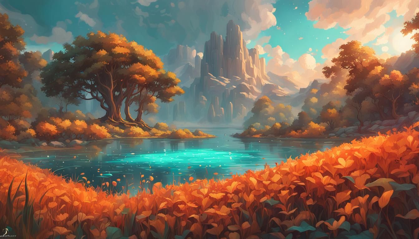 Calm Field: Meditative LoFi Concept Art