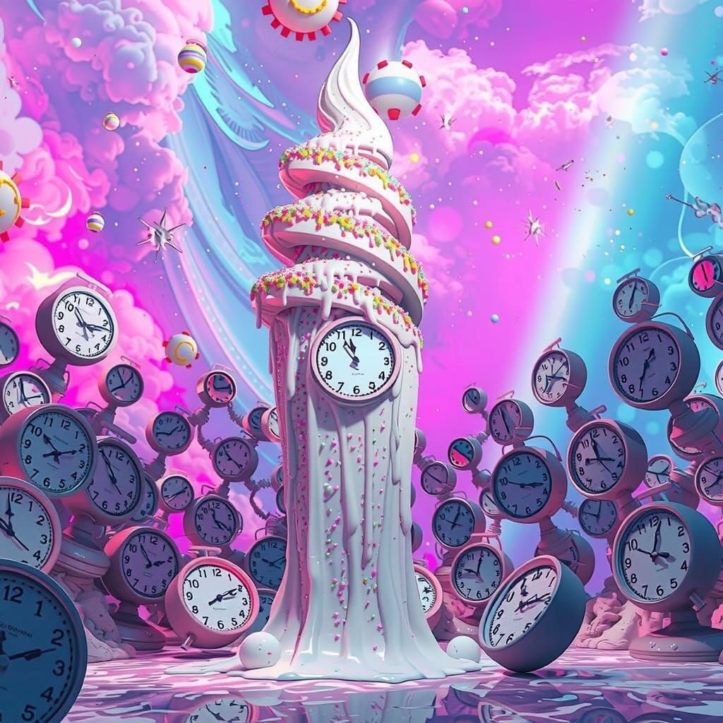 Surreal Neo-Expressionist Meltdown of Melting Ice Cream