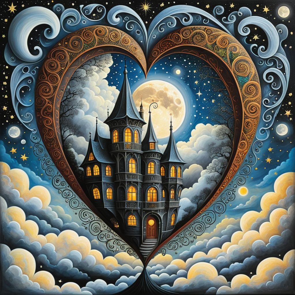 Heart Building in Impasto Style with Zentangle Details