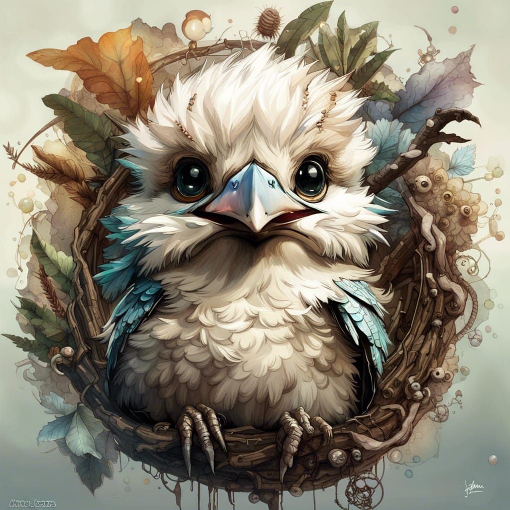 Cute fluffy kookaburra
