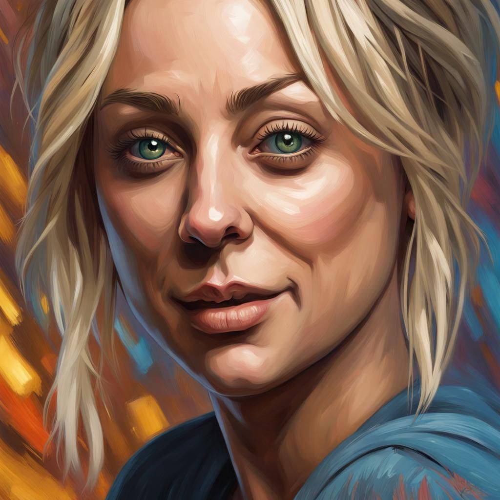 Kaley Cuoco as Impasto Painting by Van Gogh