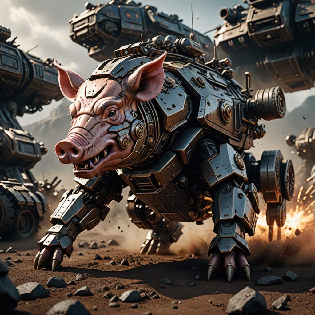 Battle Boar of Destruction: Sci-Fi Pig Tank