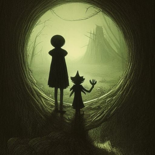 Over the Garden Wall Horror in Doré Style