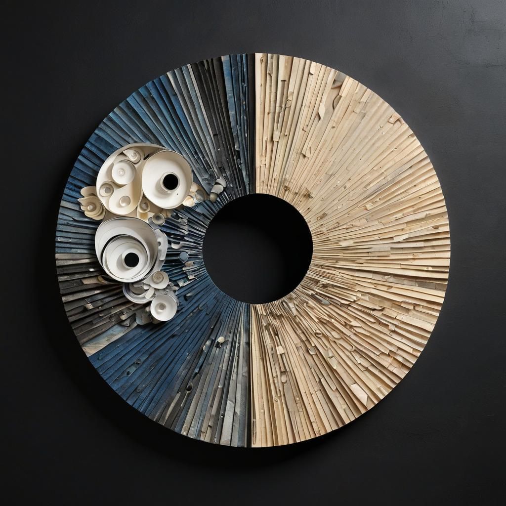 Yin and Yang Abstract Art in Protoabstractionist Style