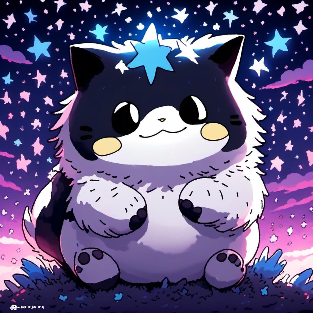 Galaxy Cat in Digital Art Style