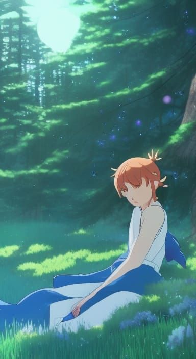 Japanese Fairies and Forest Creatures in Anime Style