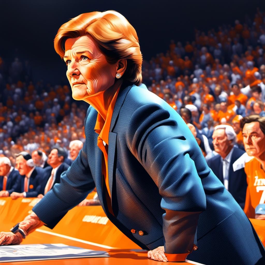Pat Summitt Portrait: Lady Vols Coach in Detailed Art