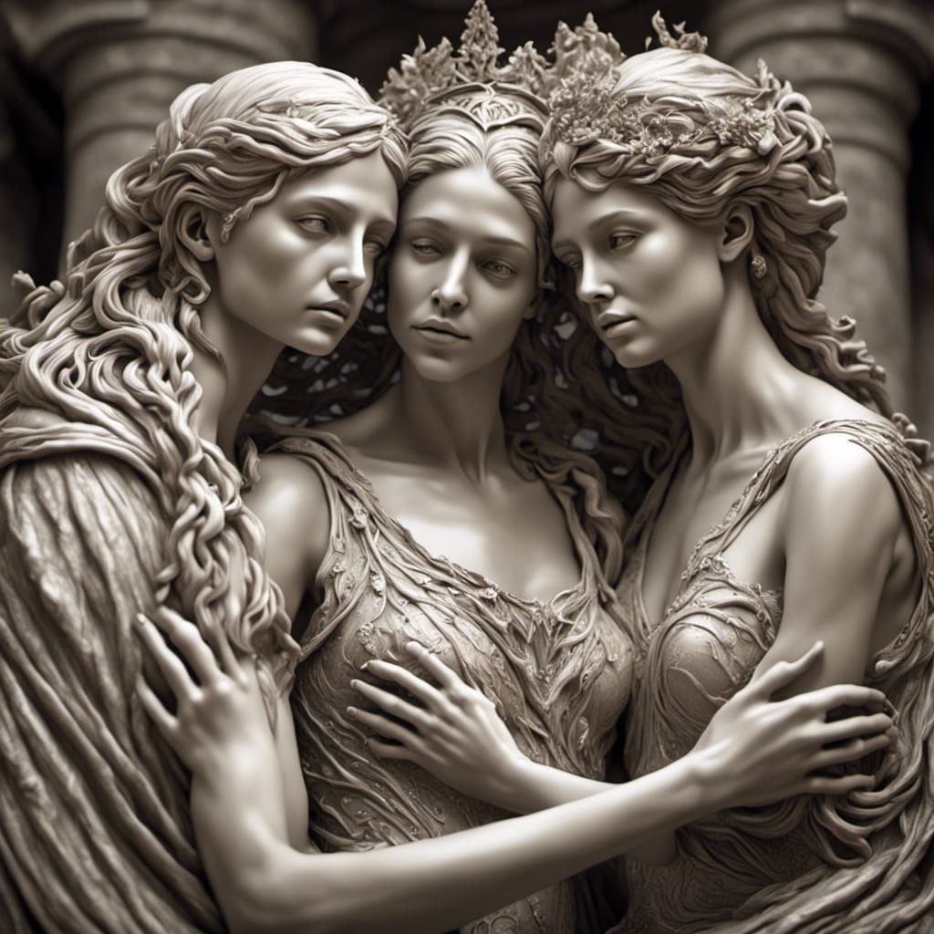 Aphrodite Observes an Embrace in Detailed 8K