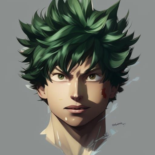 Izuku Midoriya Portrait in Digital Art Style