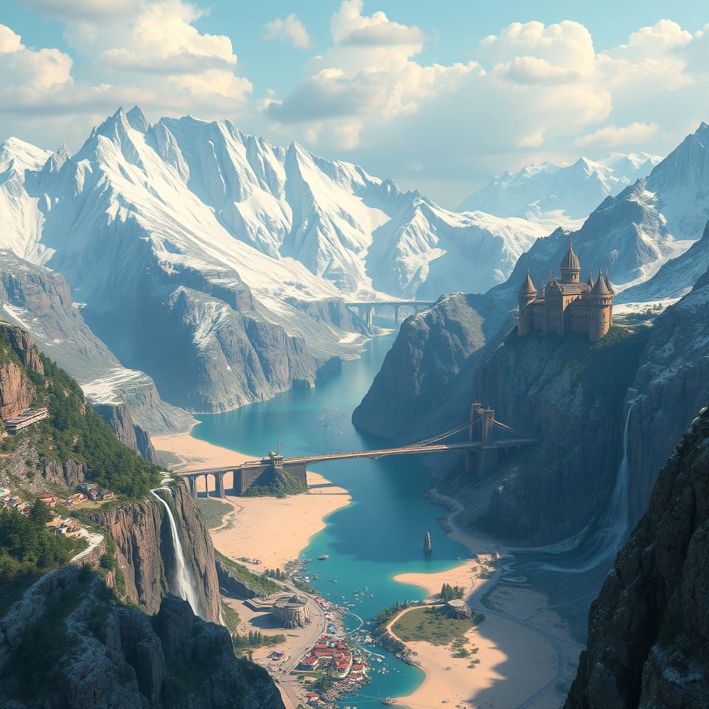 Vibrant Landscape Inspired by Paul Klee