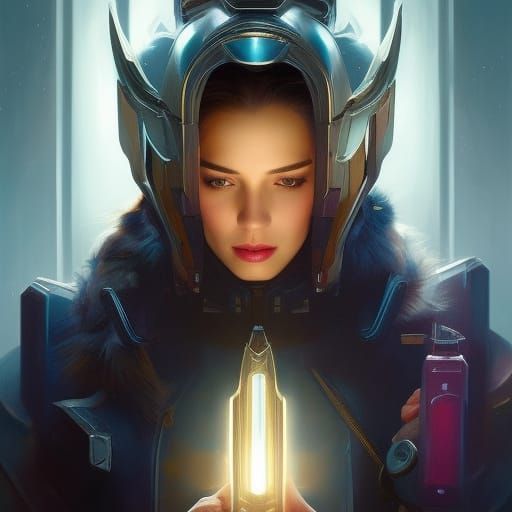 Mirror Selfie Portrait in Art Nouveau Style