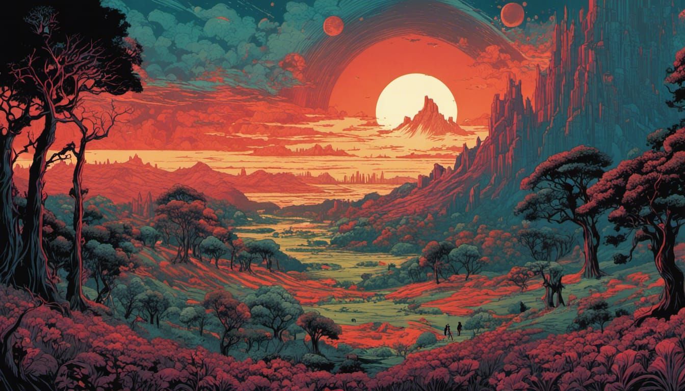 Dramatic Zombie Apocalypse Landscape in Digital Art Style