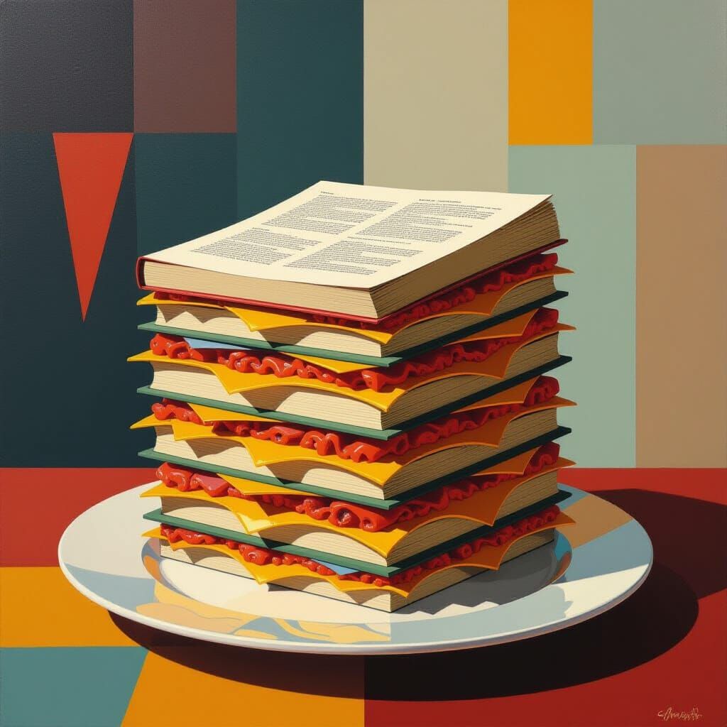 Cubist Book Lasagne Inspired by Picasso, Mead and Thorp