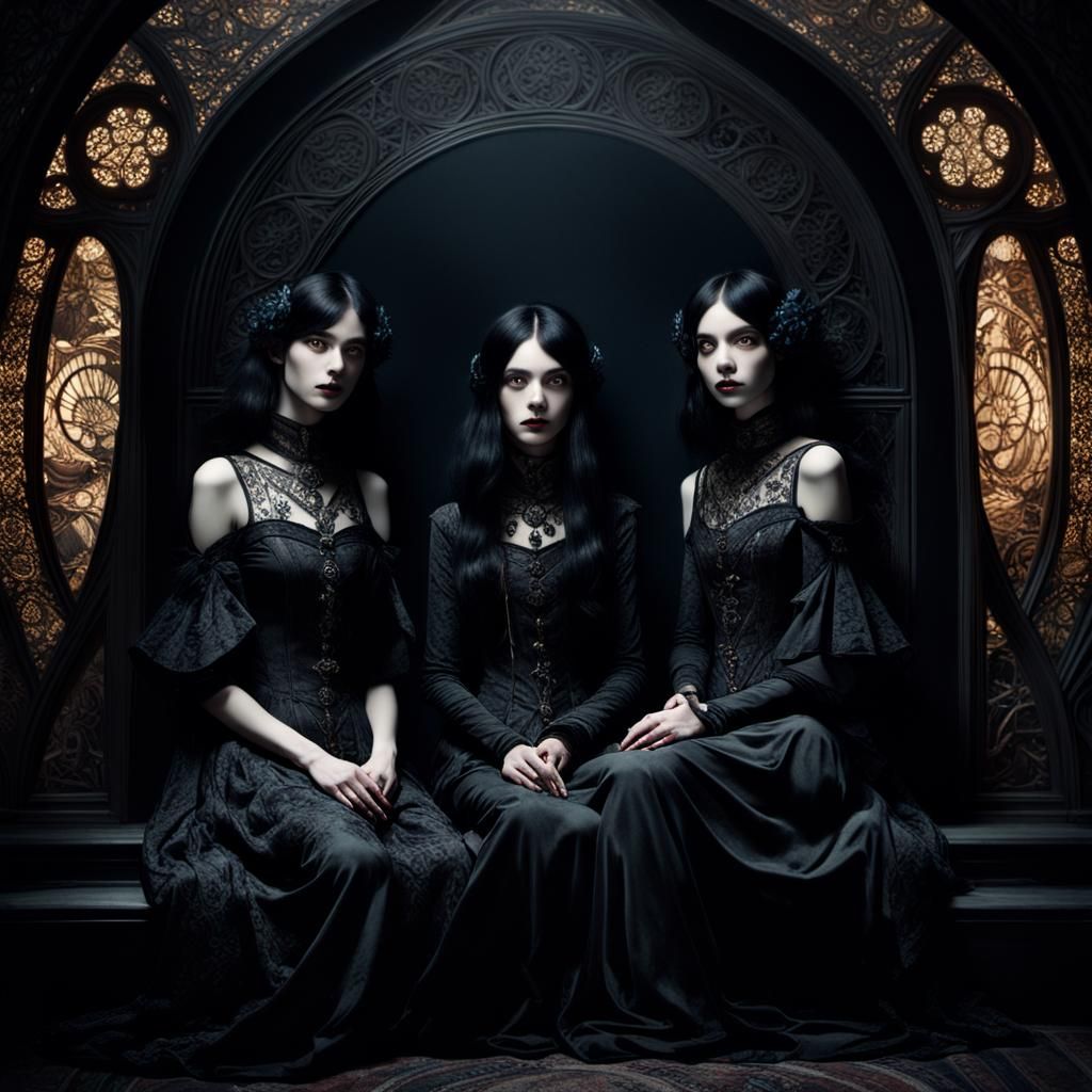 Vampire Sisters in Dark Fantasy Chamber