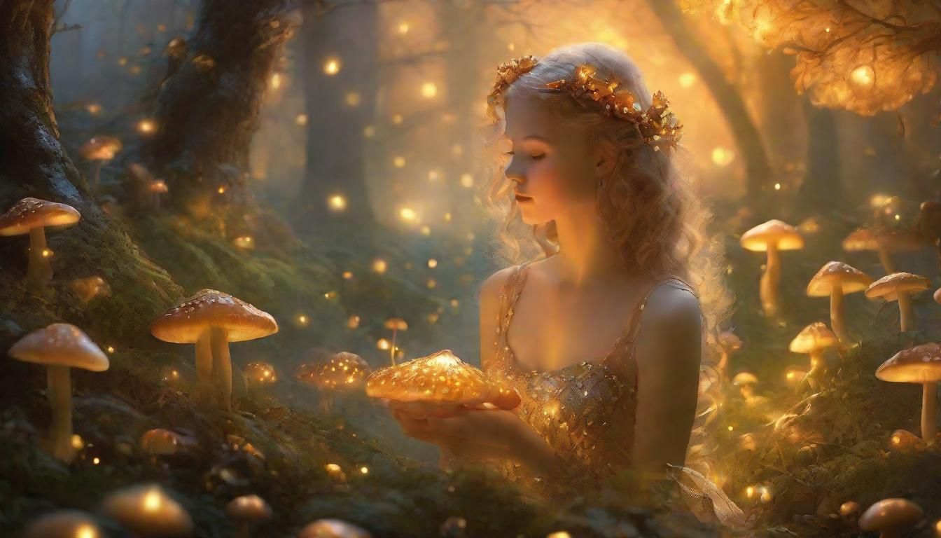 Ethereal Fairy in Mystical Forest, Dreamlike Painting
