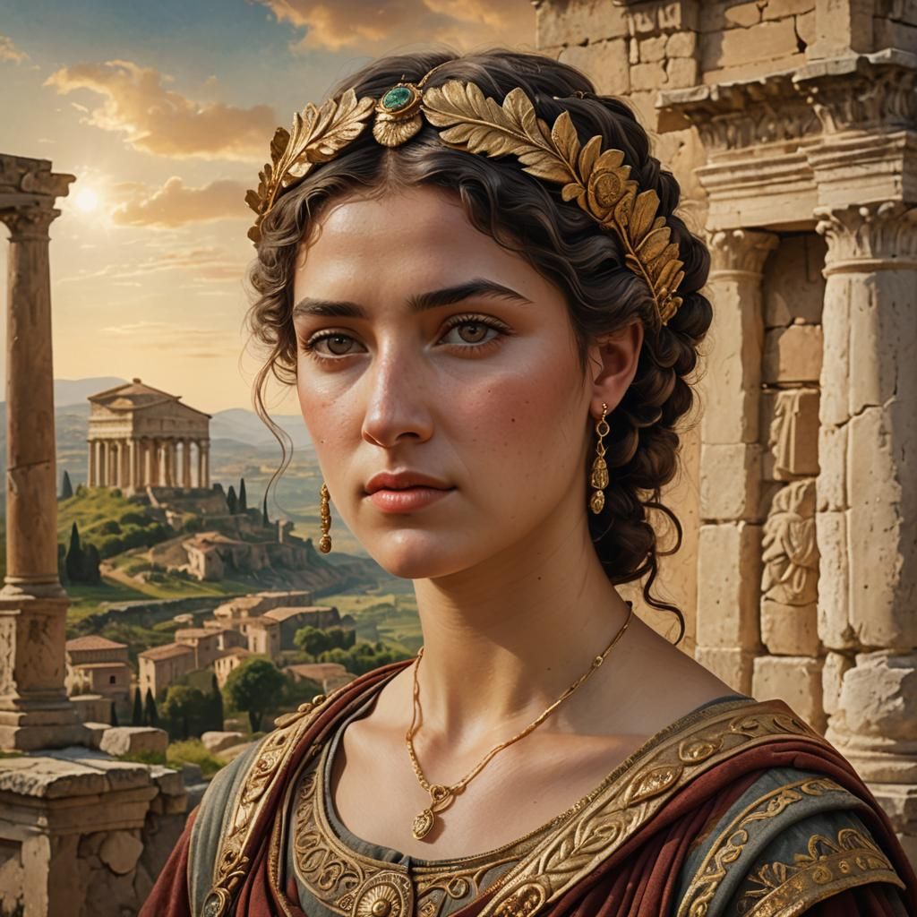 Ancient Roman Portrait of Araneola Felix Flavia