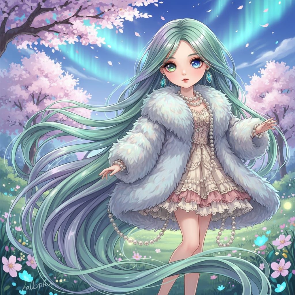 Anime Blythe Doll with Long Hair and Fluffy Coat