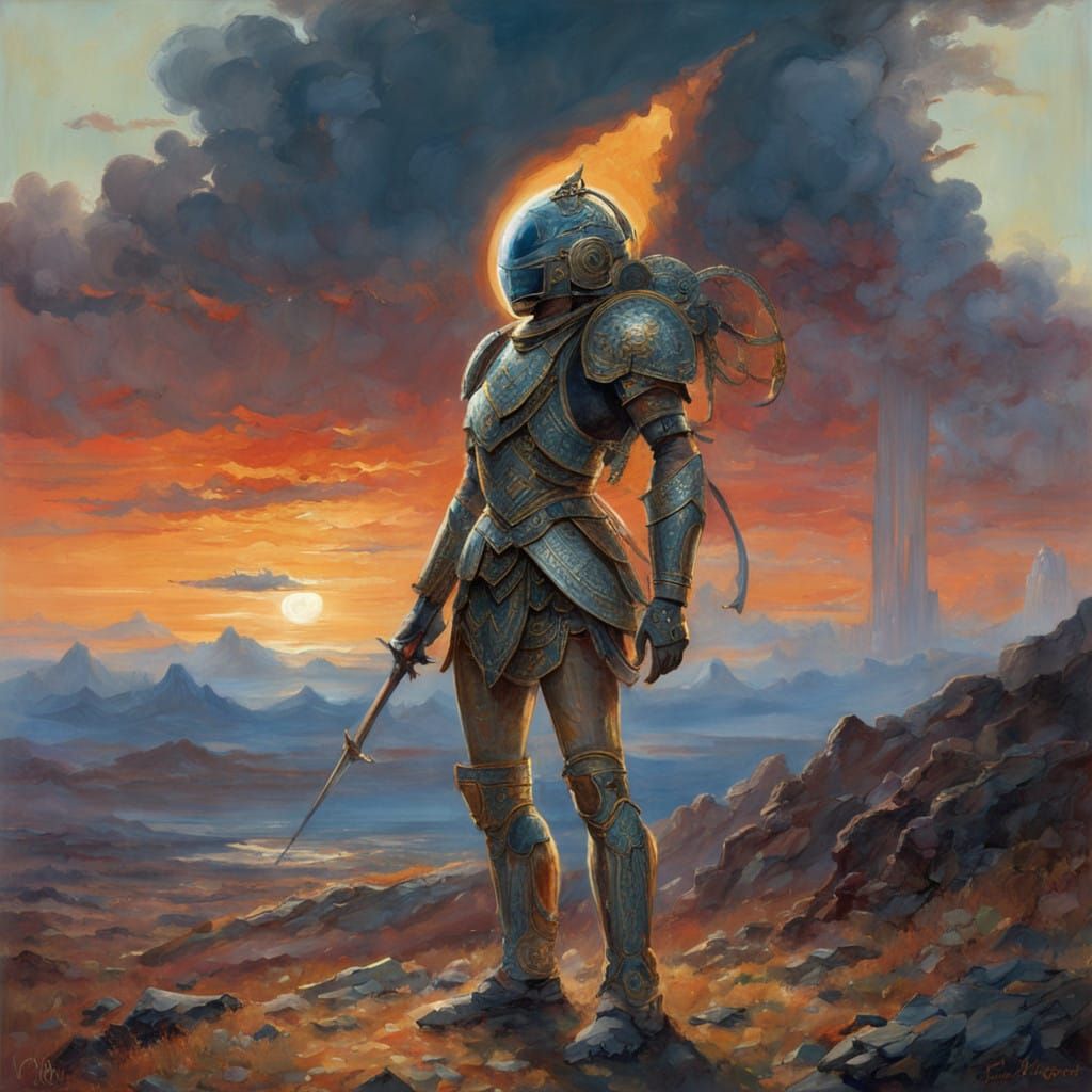 Epic Warrior Goddess Reigns Supreme on Mountain Peak