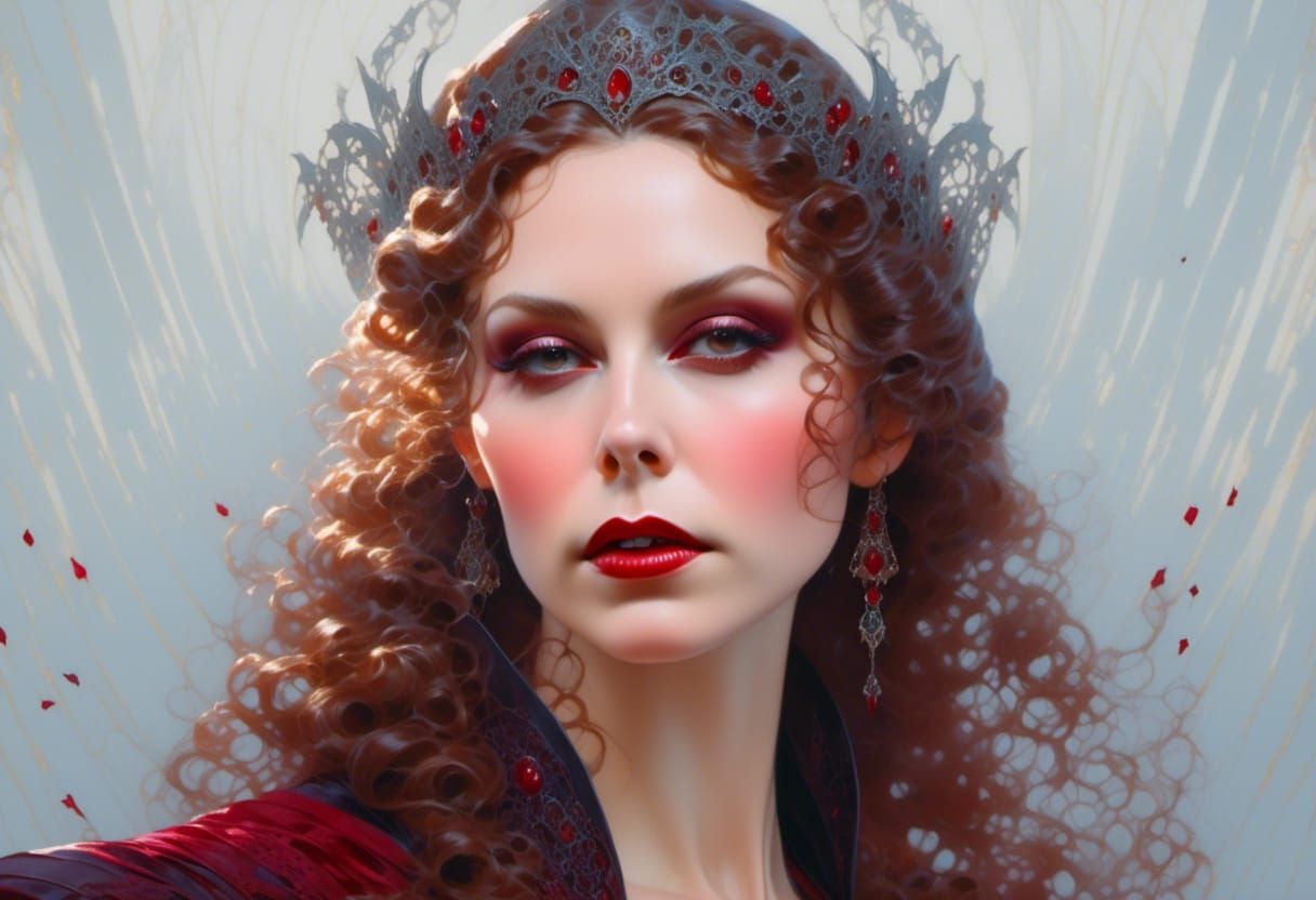 Vampire Woman Portrait in Hyperrealistic Style
