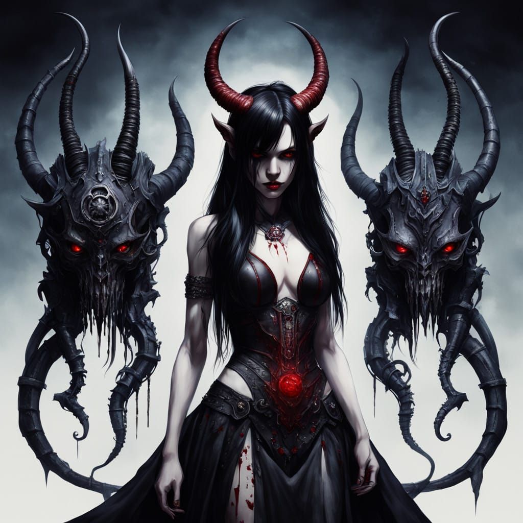 Dark Fantasy Goddess in Gothic Attire