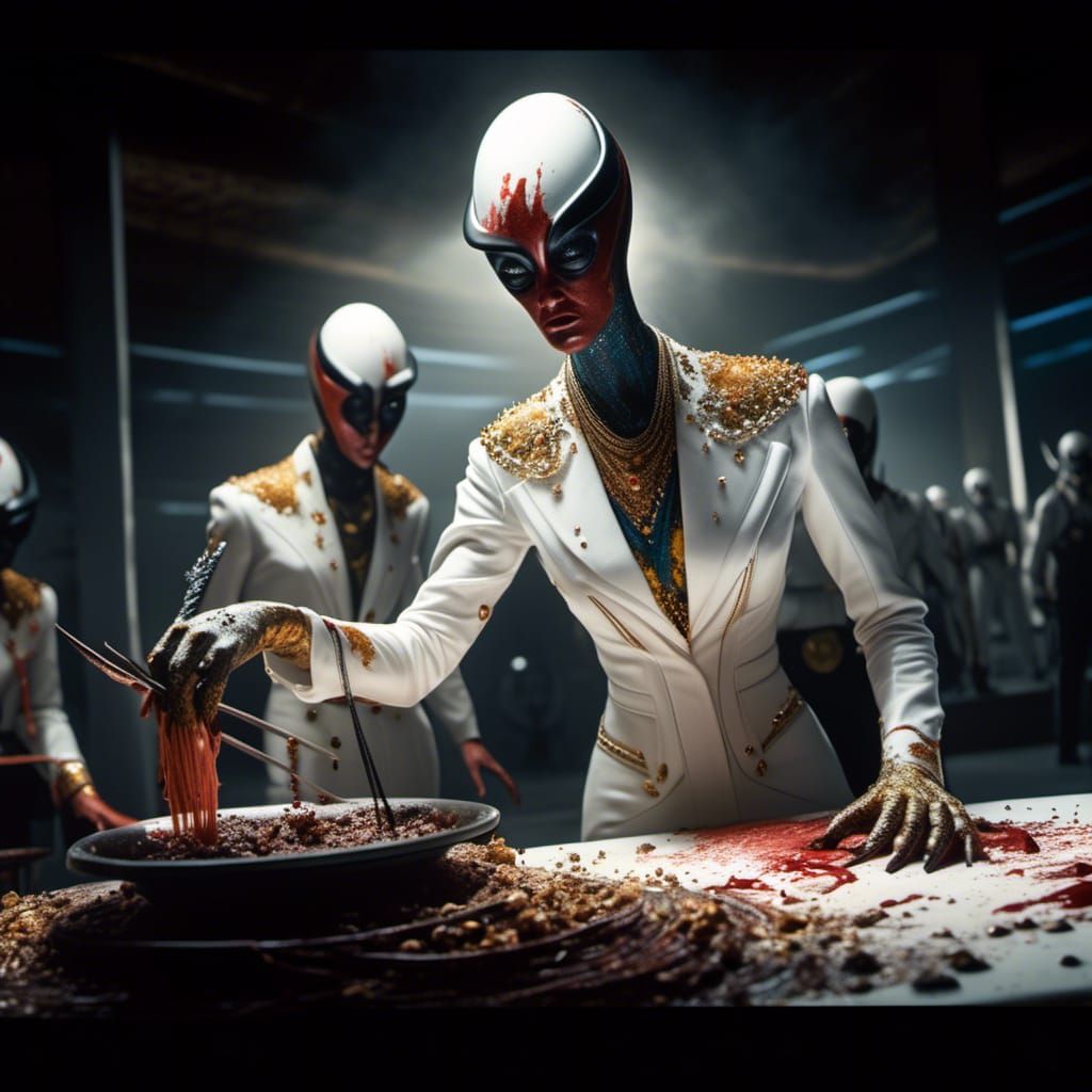 Abstract Alien Portraits in Bizarre Landscape