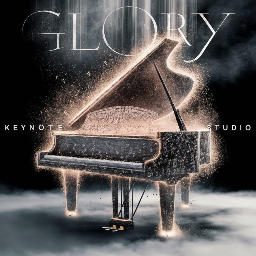 Ethereal Grand Piano Made of Light and Dust