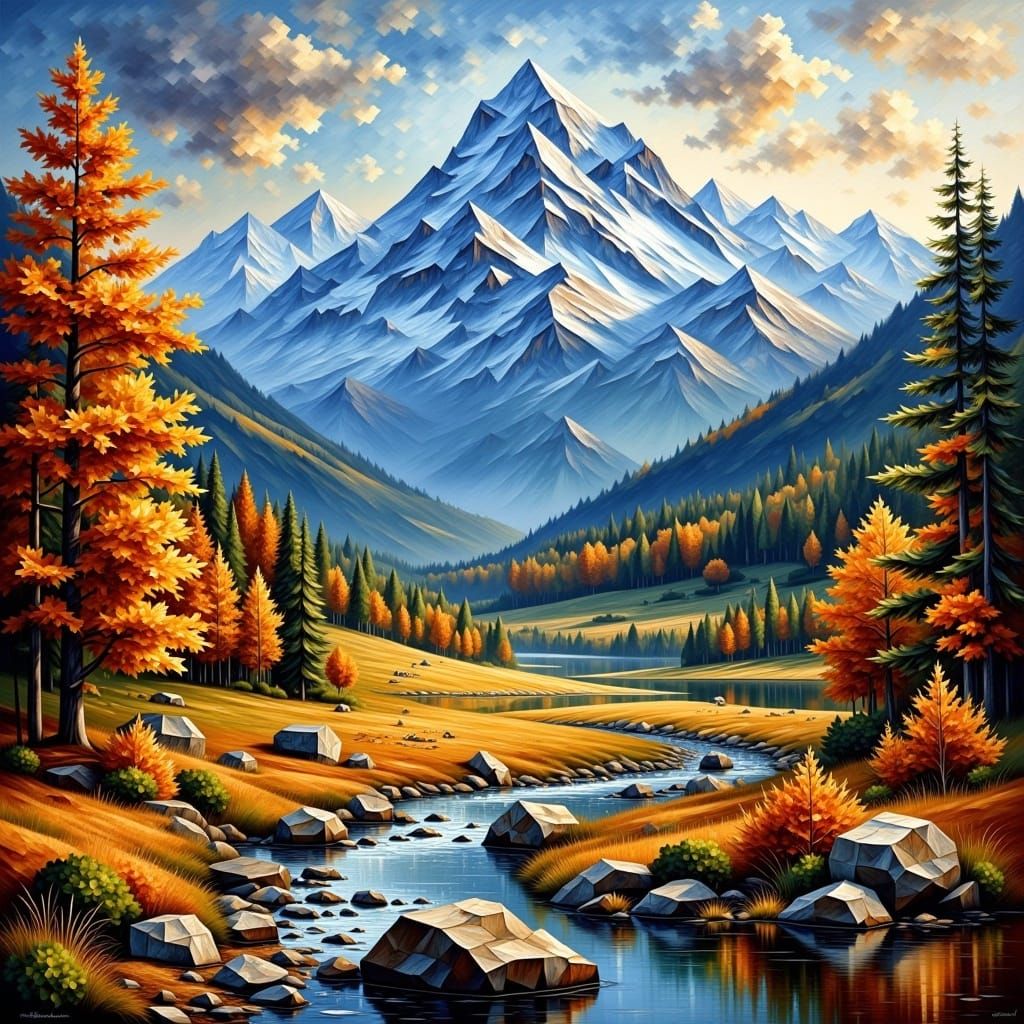 Autumnal Mountain Paradise in Vivid Colors