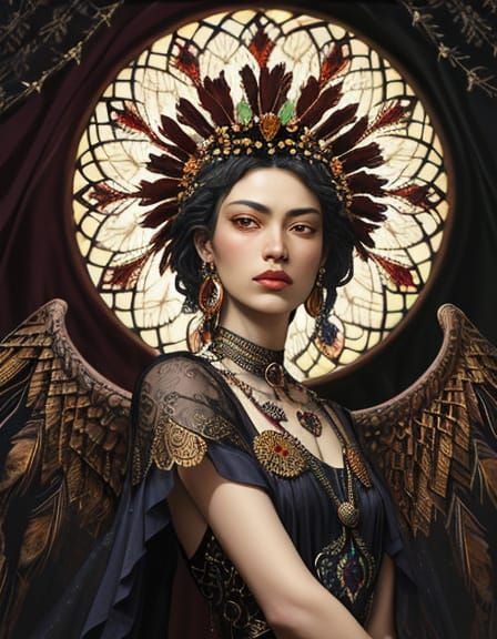 Queen Portrait in Dramatic Autumnal Style