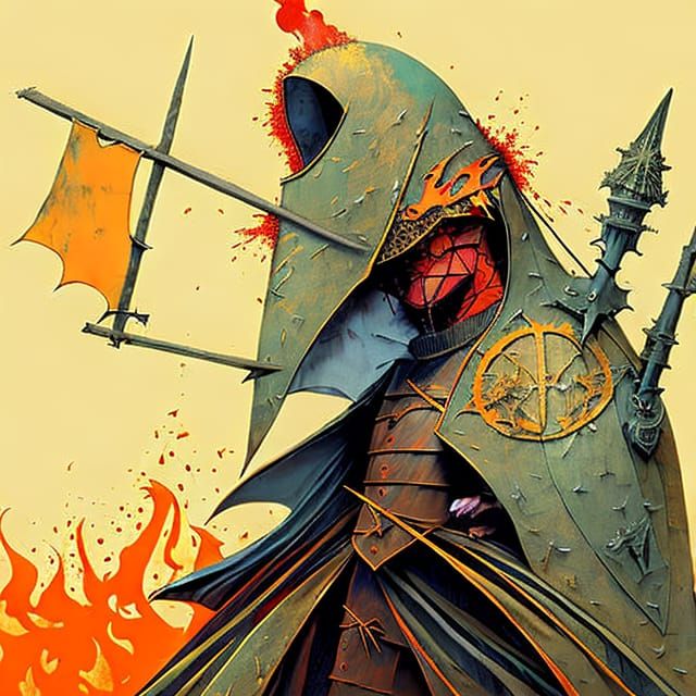 Arcane Knight in Ornate Crow Armor