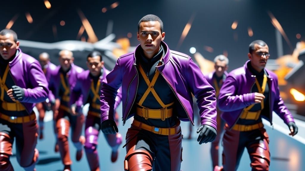 Diverse Space Fighters Rush to Battle in Epic Sci-Fi Scene