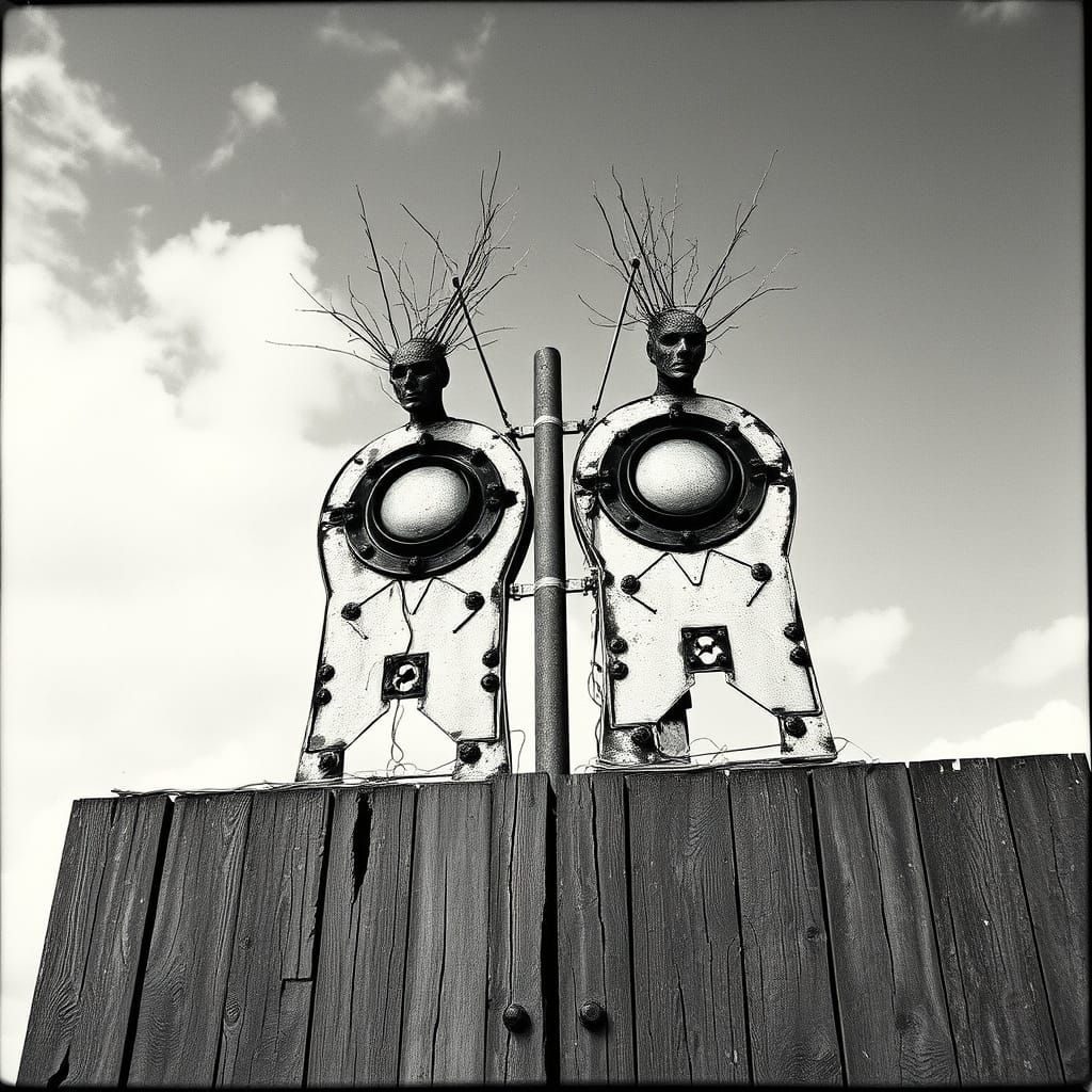 Surreal Twin Echoes in Black and White