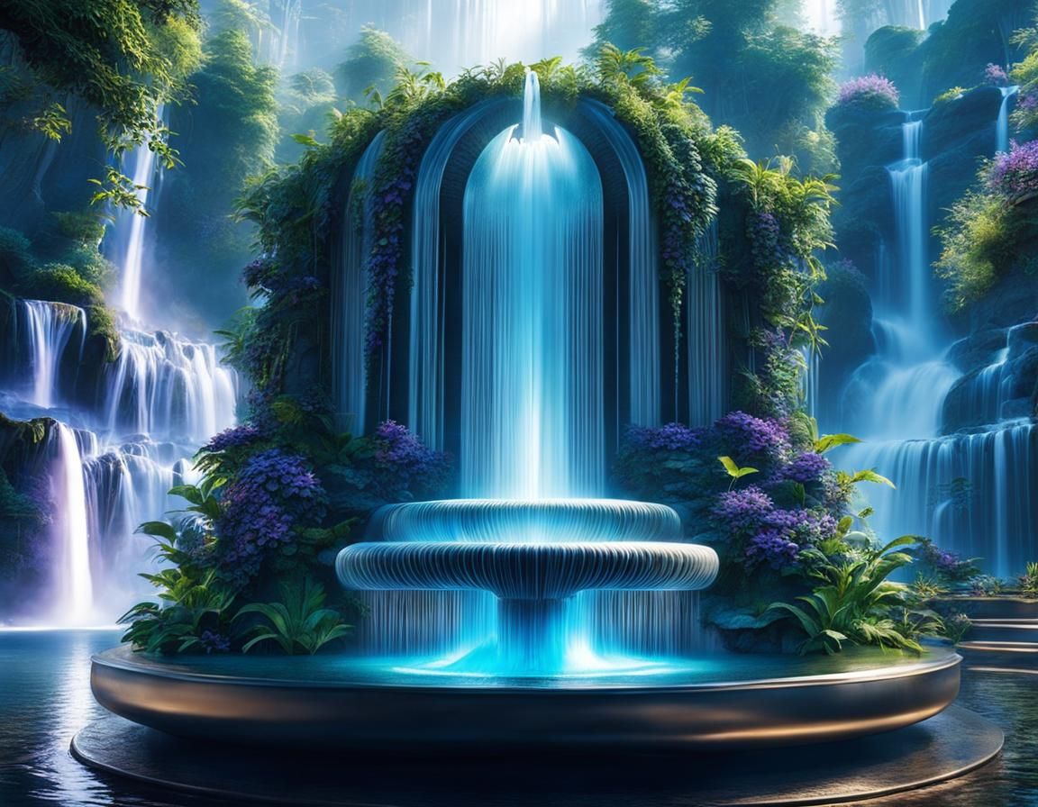 Magical Water Fountain with Gossamer Waterfalls