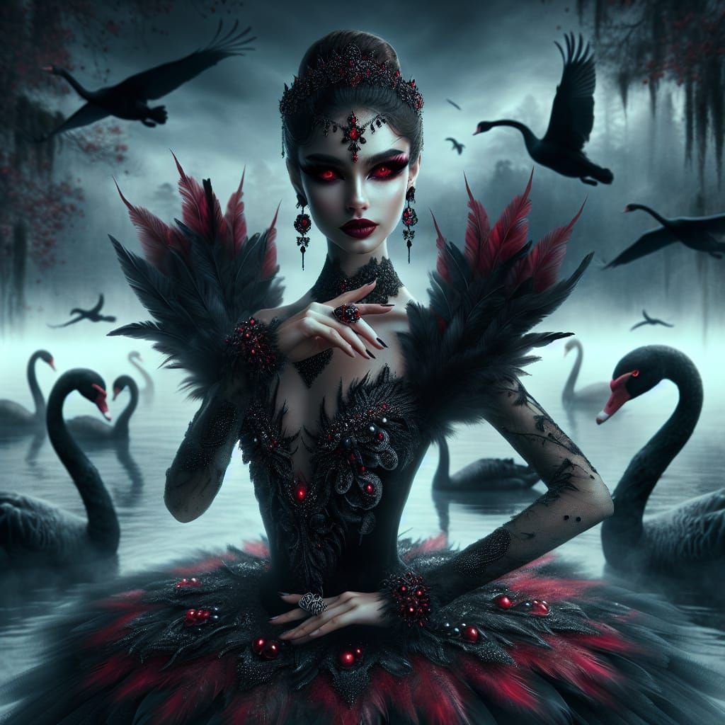 Evil Ballerina in Swan Lake Digital Matte Painting