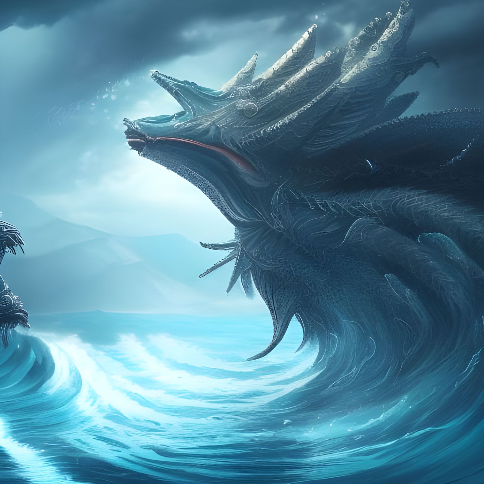 Sea God Descent in Detailed Matte Painting