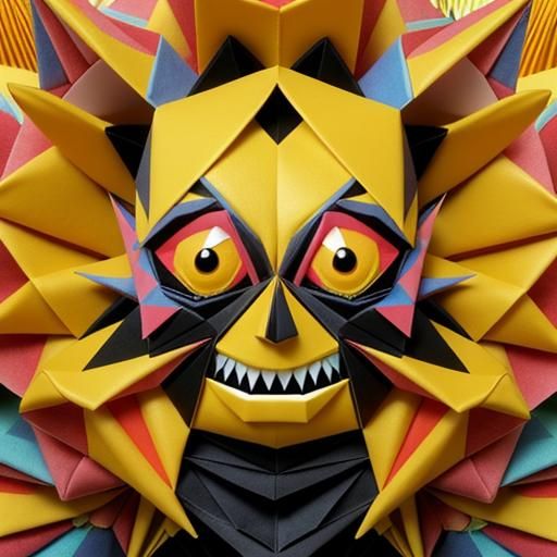 Creepy Origami Monster with Huge Teeth