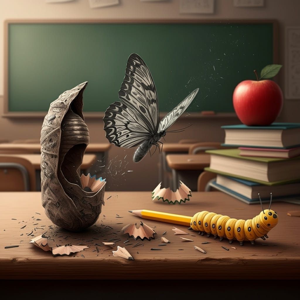 Graphite Butterfly Emerges from Classroom Cocoon in Intricat...
