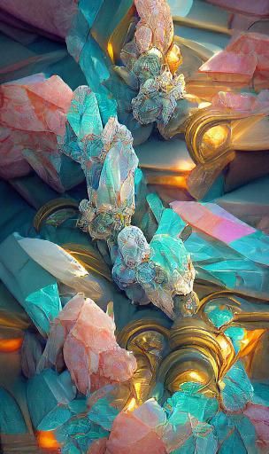 Pastel Crystals in Art Nouveau Style
