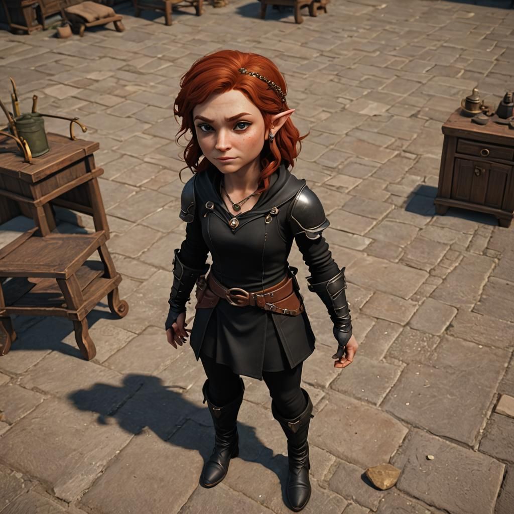 Halfling Thief in Master Bedroom, 3D Art