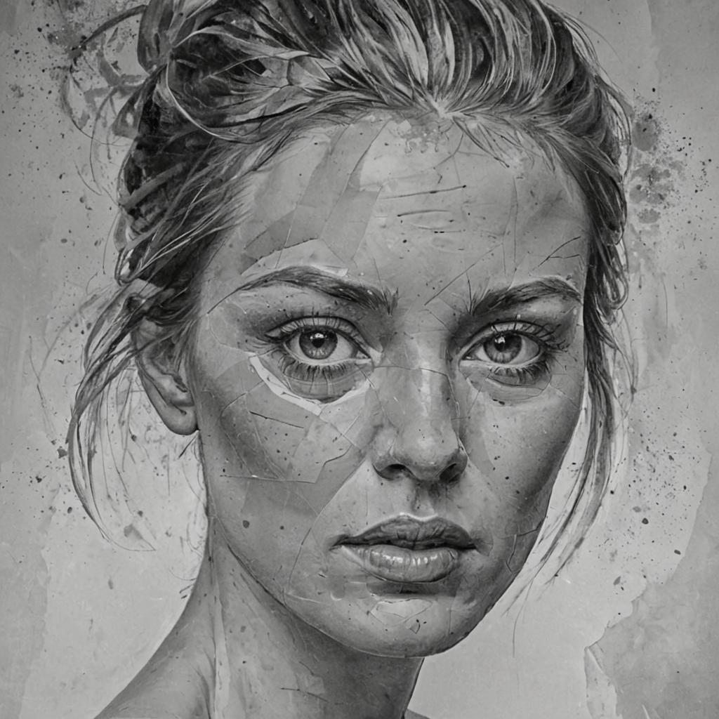 Abstract Portrait Painting in Flowing Picasso Style