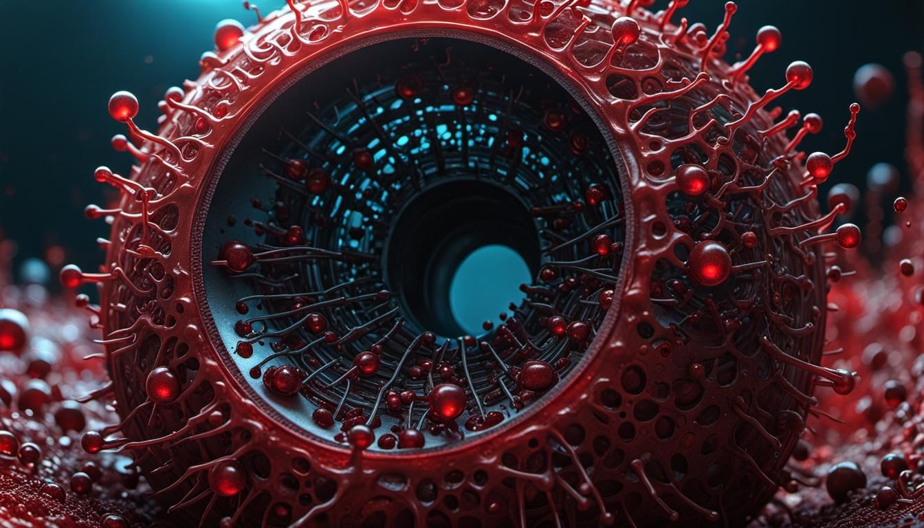 Bio-Mechanical Blood Cell in Hyperrealistic Style
