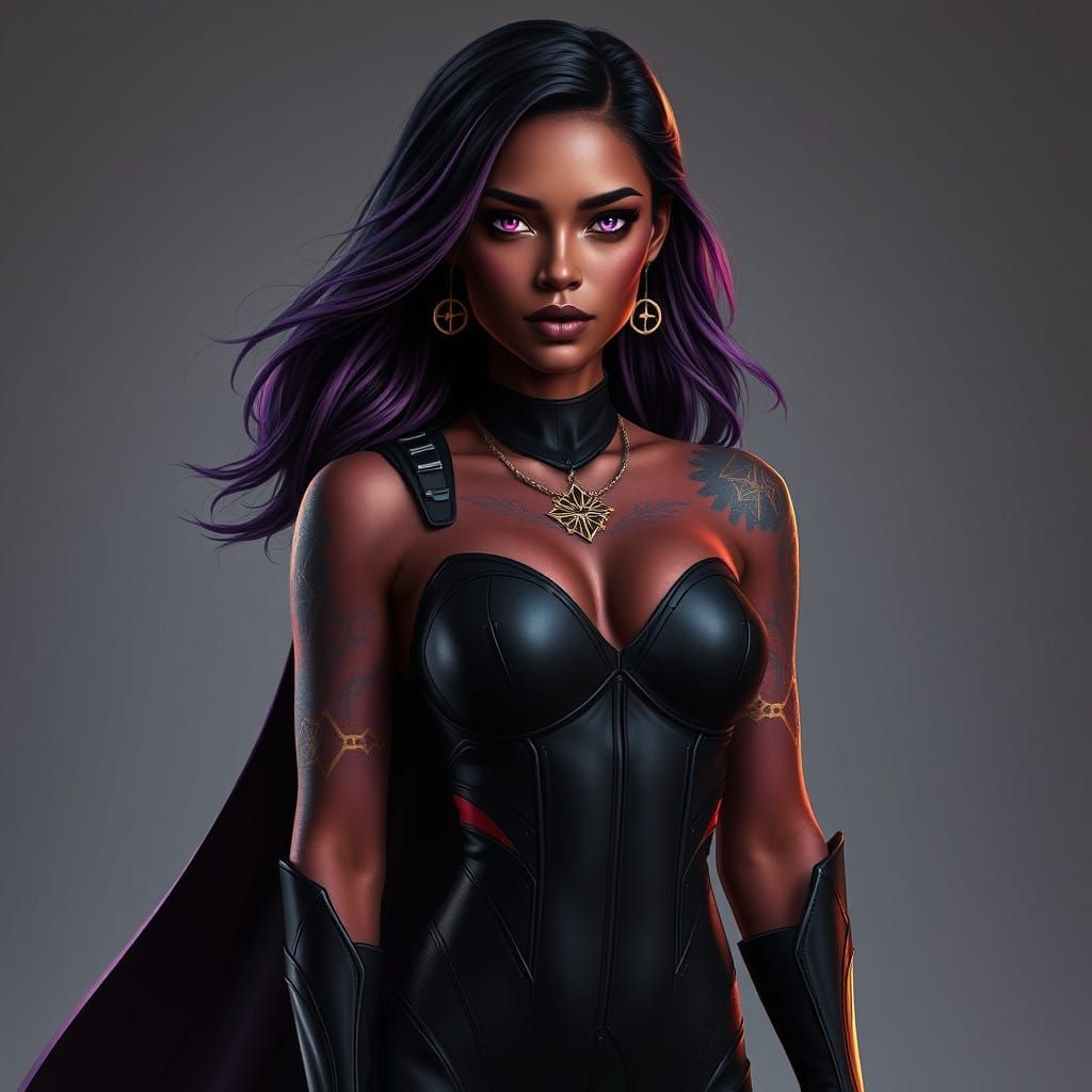 Confident Zeltron-Mirialan Hybrid Woman in Dynamic Lighting